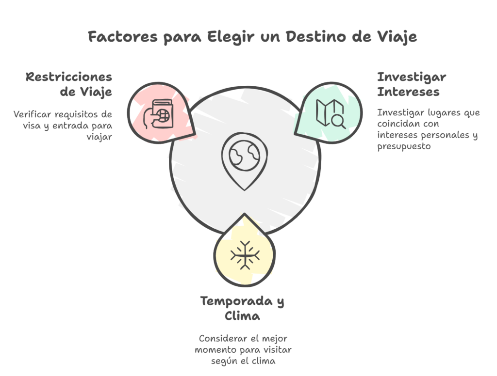 Factores al elegir un destino de viaje