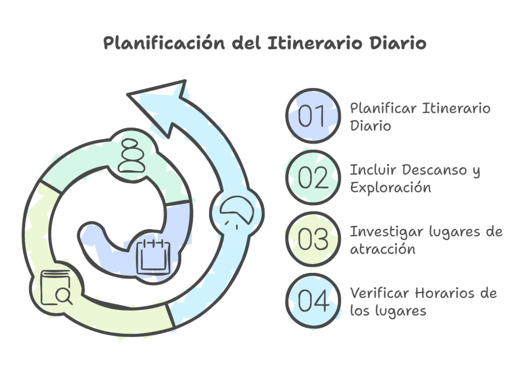 planificamos el itinerario diario de tu viaje